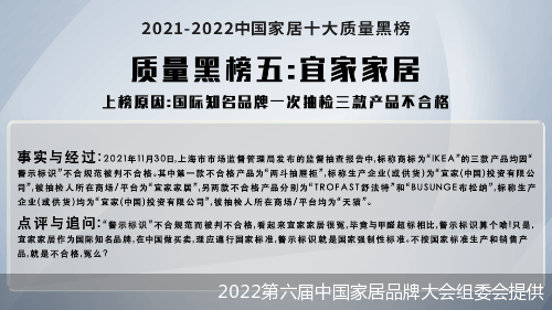 宜家家居上榜“2021-2022中国家雷竞技官网 雷竞技RAYBET居十大质量黑榜”(图1)